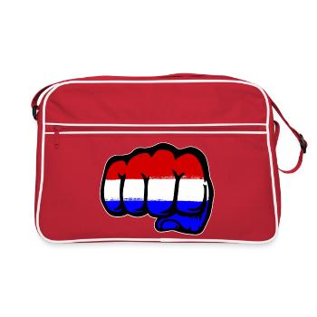 Holland Flag Hand Fist - Retro Bag - red/white - Front