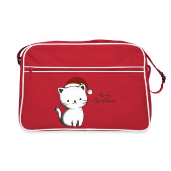 Christmas Kitten - Festive Purity - Retro Bag - red/white - Front