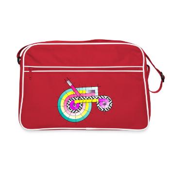 Traktor mal anders - Retro Tasche - Rot/Weiß - Vorne
