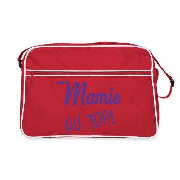 MAMIE. FÊTE DES MÈRES. BONNE FÊTE MAMIE - Sac Retro - rouge/blanc - Devant