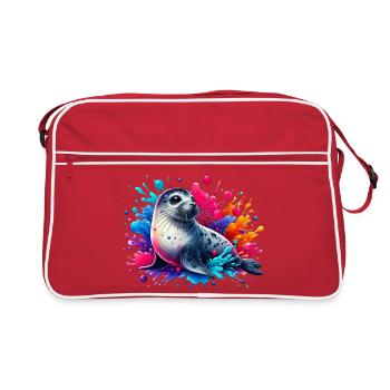 Phoque - Sac Retro - rouge/blanc - Devant