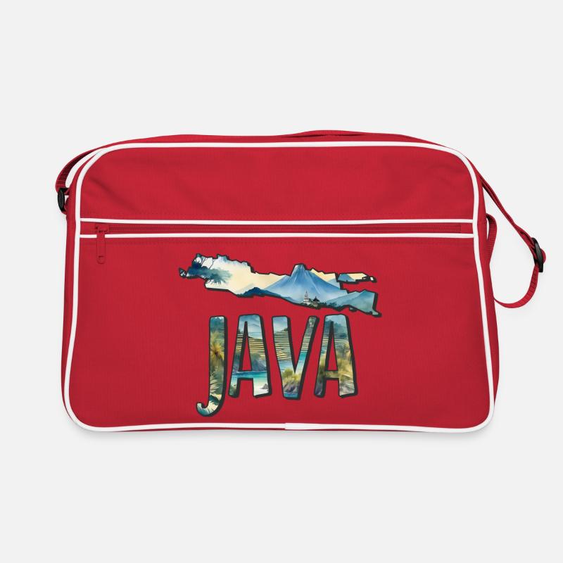 Aquarell Landkarte Java Retro Tasche