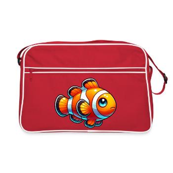 Clownfisch - Retro Tasche - Rot/Weiß - Vorne