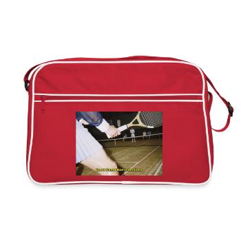 Citation d’humour de match de tennis - Sac Retro - rouge/blanc - Devant