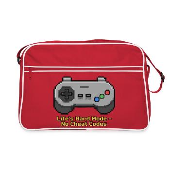 Life's Hard Mode No Cheat Codes - Retro Bag - red/white - Front