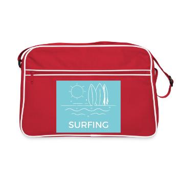 Surfing on the beach Sunny summer - Retro Bag - red/white - Front
