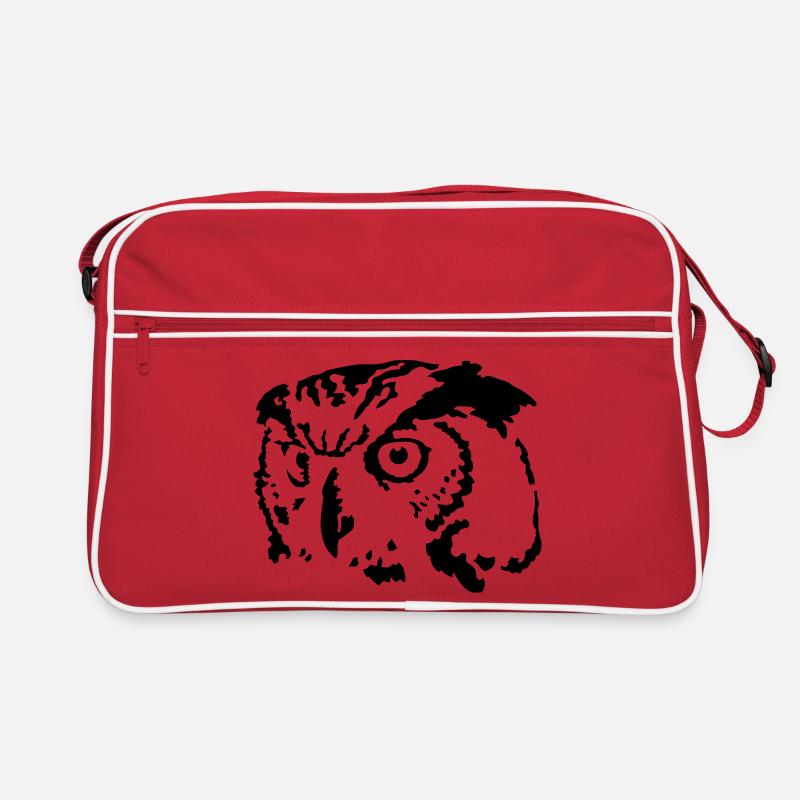 Eule - Retro Tasche - Rot/Weiß