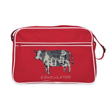 Math Nerd Students University Professor Mathematics - Retro Bag - red/white - Front