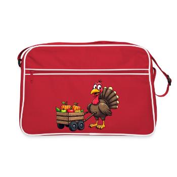 Thanksgiving Drôle Dinde de Thanksgiving - Sac Retro - rouge/blanc - Devant