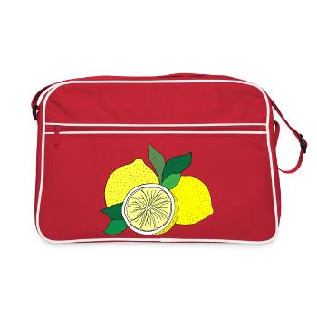 Citrus Print - Retro Tasche - Rot/Weiß - Vorne