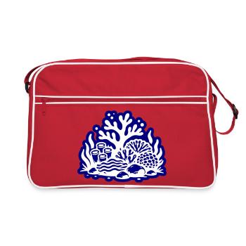 Océan récif corallien - Sac Retro - rouge/blanc - Devant