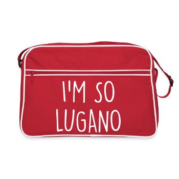 Lugano Switzerland Schweiz  - Retro Tasche - Rot/Weiß - Vorne