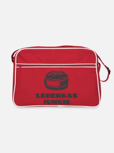 Leberkäs Junkie - Un scheim de est Pflicht ! - Sac Retro - rouge/blanc - Devant