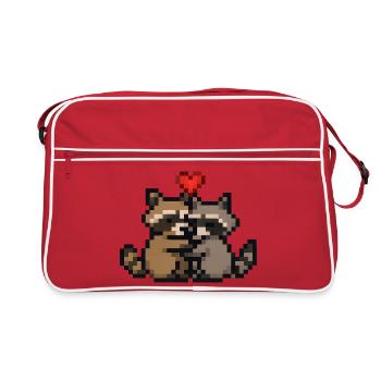 Pixel Heart Heart Raton Rétro Pixel Art - Sac Retro - rouge/blanc - Devant
