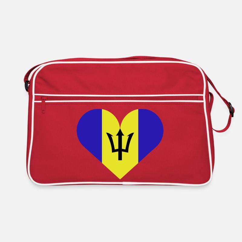 Barbados flag with heart Retro Bag