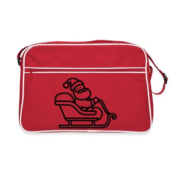 Santa's Schlitten - Retro Tasche - Rot/Weiß - Vorne