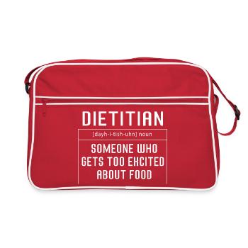 Définition du diététicien diététique - Sac Retro - rouge/blanc - Devant