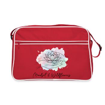 Mentalité Fleurs sauvages Fleurs Bohèmes Nature Dicton - Sac Retro - rouge/blanc - Devant