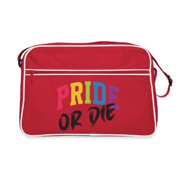 Mois de la Fierté LGBT - Fierté ou Mort - Sac Retro - rouge/blanc - Devant