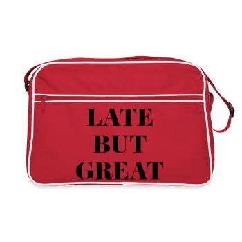 Tardif mais génial | Drôle de dicton pour les personnes non ponctuelles - Sac Retro - rouge/blanc - Devant