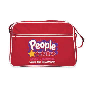 People Absoluter Albtraum Spruch - Retro Tasche - Rot/Weiß - Vorne