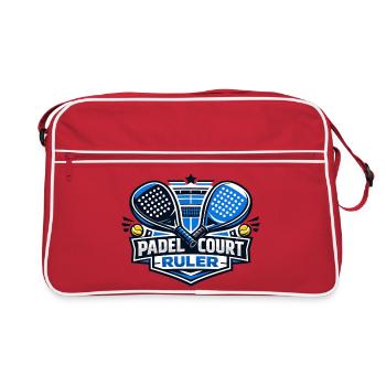Padel Court Ruler Logo - Retro Bag - red/white - Front