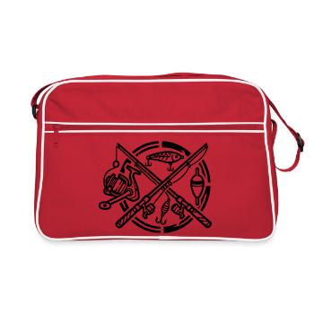 Cannes à pêche croisées Club de pêche Pêcheur pêcheur - Sac Retro - rouge/blanc - Devant