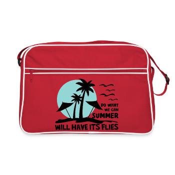 Summer Will Have Its Flies Strand Design - Retro Tasche - Rot/Weiß - Vorne