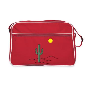 Cactus du désert au soleil - Sac Retro - rouge/blanc - Devant