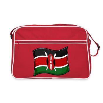 Drapeau du Kenya Conception du bouclier masaï - Sac Retro - rouge/blanc - Devant