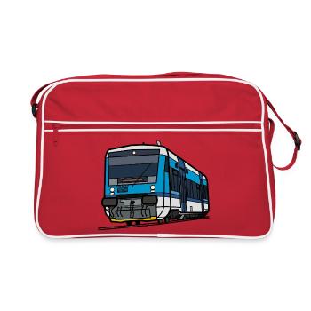 Train RegioSpider CD 841 – Linienzeichnung - Retro Tasche - Rot/Weiß - Vorne
