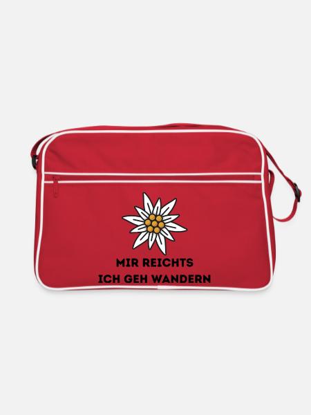 Mir reichts ich geh wandern edelweiss - Retro Tasche - Rot/Weiß