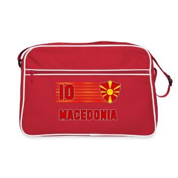 Mazedonien Fußball Mannschaft - Retro Tasche - Rot/Weiß - Vorne