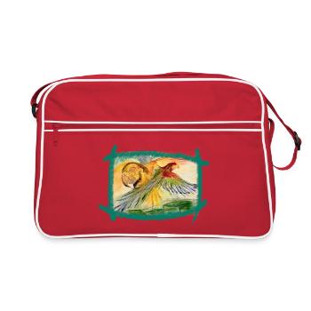 Aras over the rainforest - Retro Bag - red/white - Front