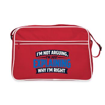 I don't argue, I'm right funny - Retro Bag - red/white - Front