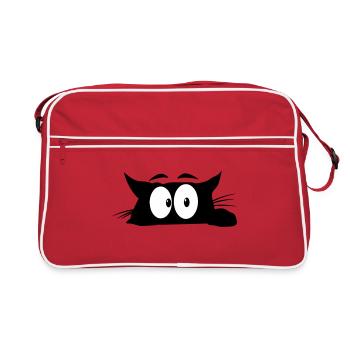 Chat noir 1 chat - Sac Retro - rouge/blanc - Devant