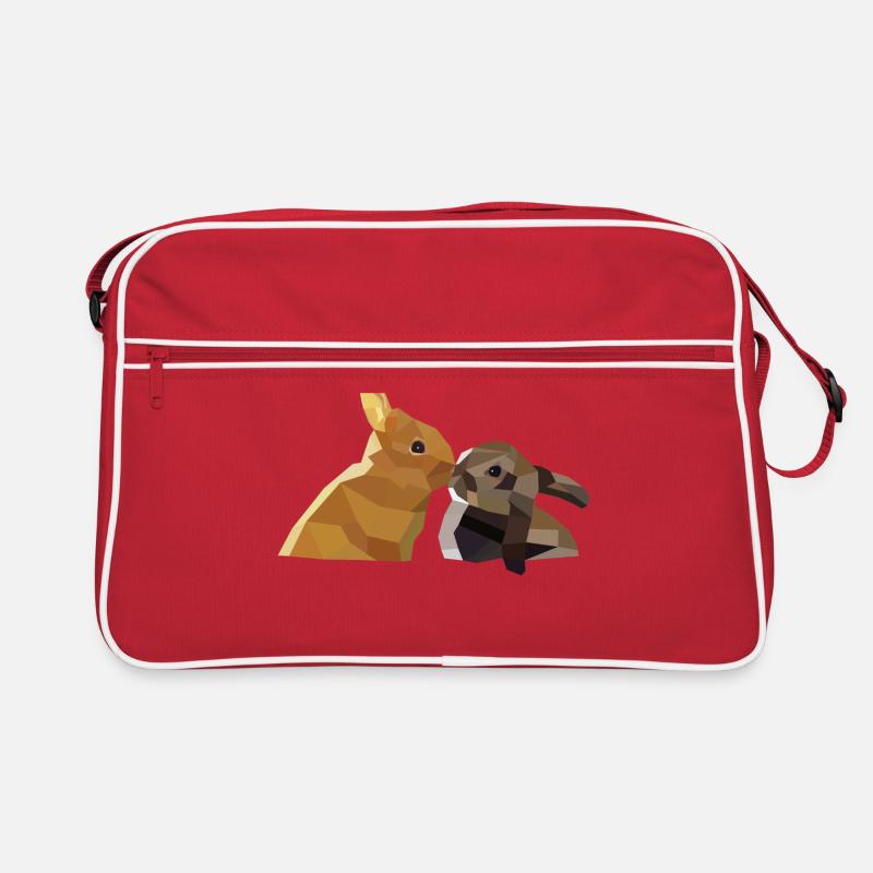 Lapins de pâques lapins polygone lapins cadeau amour Sac Retro