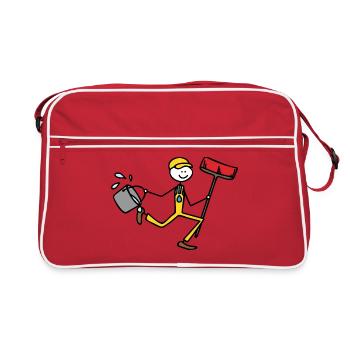 Cleaning man - Retro Bag - red/white - Front