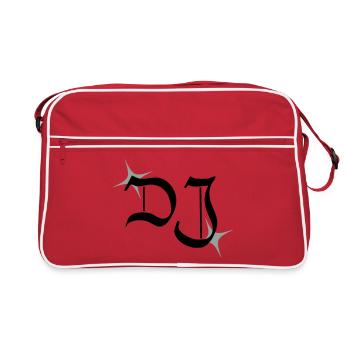 DJ Monogramm - Retro Tasche - Rot/Weiß - Vorne