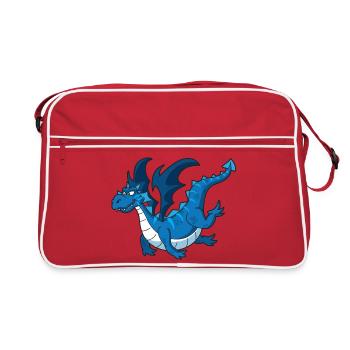 Azure Dragon Cartoon - Retro Bag - red/white - Front