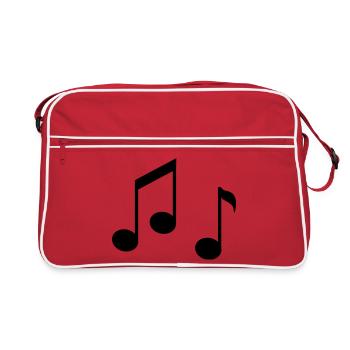 Abstrakte Noten in Pastellfarben - Retro Tasche - Rot/Weiß - Vorne