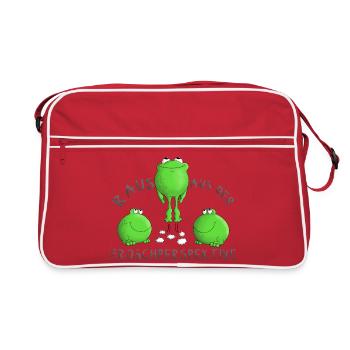 Motivation Frosch - Retro Tasche - Rot/Weiß - Vorne