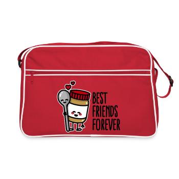 Best friends forever peanut butter / spoon BFF - Sac Retro - rouge/blanc - Devant
