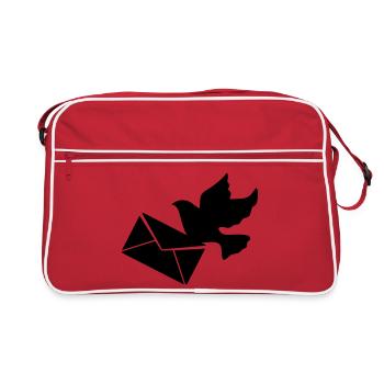 Carrier pigeon with a letter - Retro Bag - red/white - Front