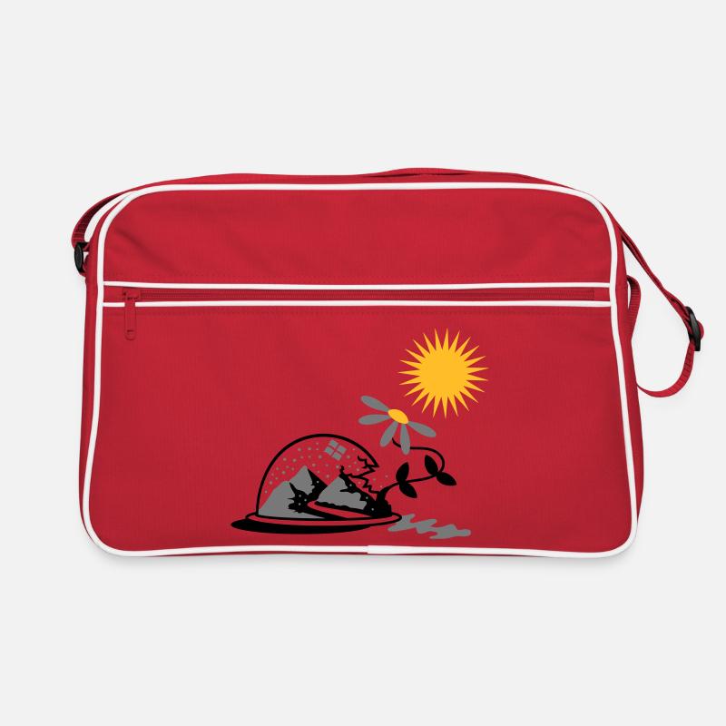 Boule à neige avec tournesol et soleil Sac Retro