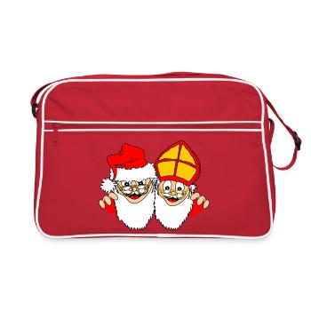 Sinterklaas et le Père Noël - Sac Retro - rouge/blanc - Devant