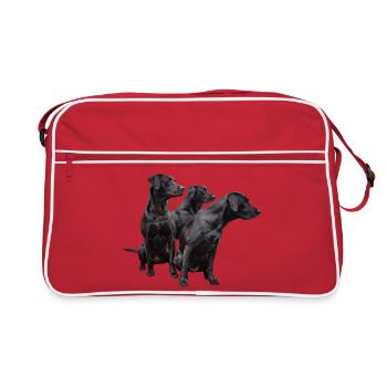 Labrador Retriever Labrador Retriever Chiens Chiens - Sac Retro - rouge/blanc - Devant