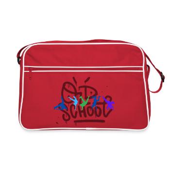 Dynamic Silhouettes of Acrobats in Colour - Retro Bag - red/white - Front
