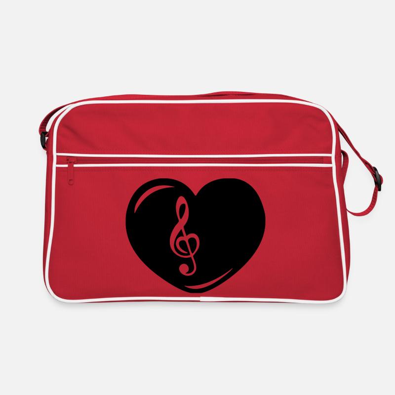 Herz mit Musiktaste Retro Tasche