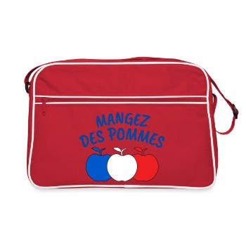 pomme, mangez des pommes - Sac Retro - rouge/blanc - Devant